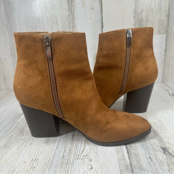 Nine West Neva Women's Ankle Boots Medium Brown Fabric #499 - Picture 11 of 13